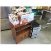 Image 1 : Microwave Stand, Poly Organizer, Various Cook Books