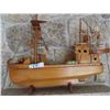 Image 2 : Wooden Ship 33" x 26", & Wooden Lighthouse 18"H - Handcrafted