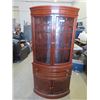 Image 1 : Corner Curved Glass China Cabinet 73"H x 12-34" W x 19"D