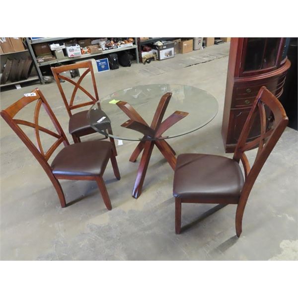 Round Sunroom Table w 3 Chairs