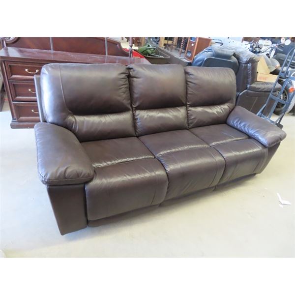 Brown Leather Reclining Couch