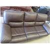 Image 2 : Brown Leather Reclining Couch
