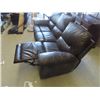 Image 3 : Brown Leather Reclining Couch
