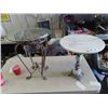 Image 1 : 2 Stands - 1 is Wrought Iron & Glass & 1 Is Marble 17"H 15" Rd