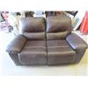 Image 1 : Brown Leather Reclining Loveseat