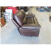 Image 2 : Brown Leather Reclining Loveseat