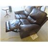 Image 4 : Brown Leather Reclining Loveseat