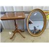 Image 1 : Oval Mirror & Pedestal Stand 22" x 16" X 11"