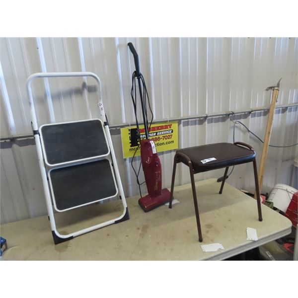 Stepper, Stool & Elec Broom