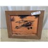 Image 2 : Copper Airplane Picture 13" x 16", Old Sharpening Stone 17" RD