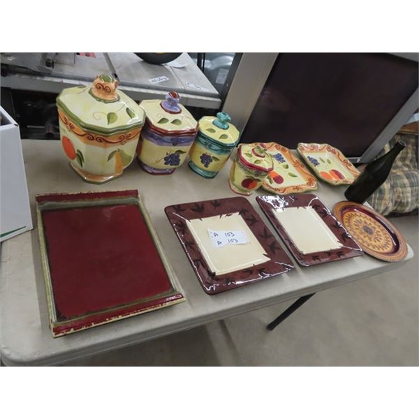 Cannister Set , Plates & Trays