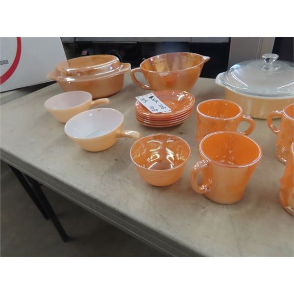 Fire King - Casserole, Mixing Bowl w Pour Lip, Cups & C & S