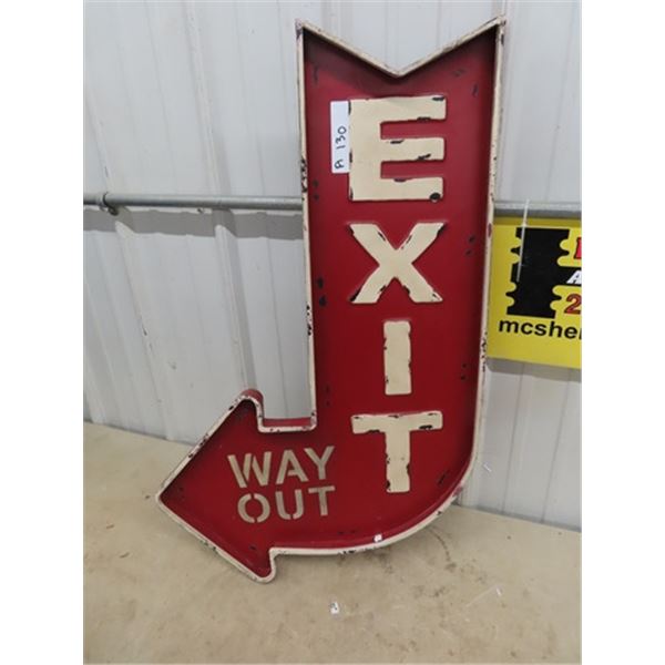 Modern Metal Exit Sign 33" H