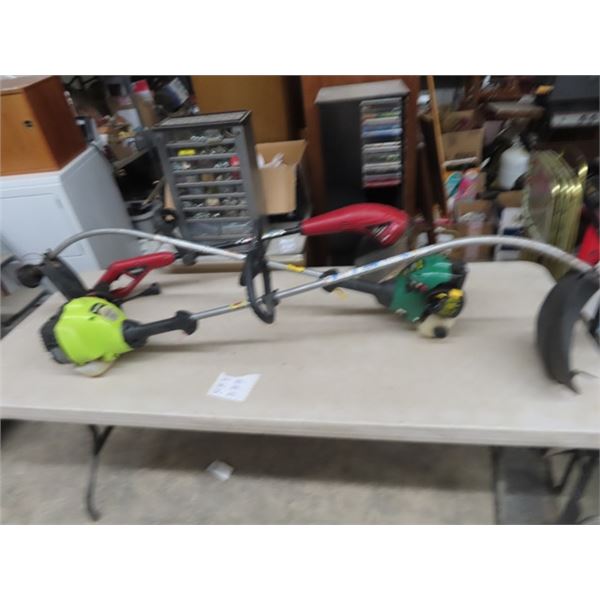 3 Weedeaters - 1 is Poulan P1500 Gas, 2 Other Weedeaters - 1 Gas, 1 Elec