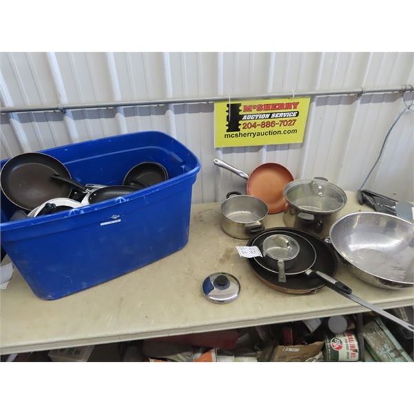 Tote Container Right Full of Pots & Pans