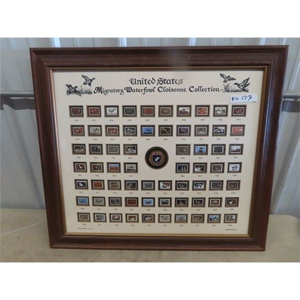 USA Migratory Waterfowl Cloisonne Collection From 1934 to 1999 - Limited Edition 40/250 - 30" x 33"