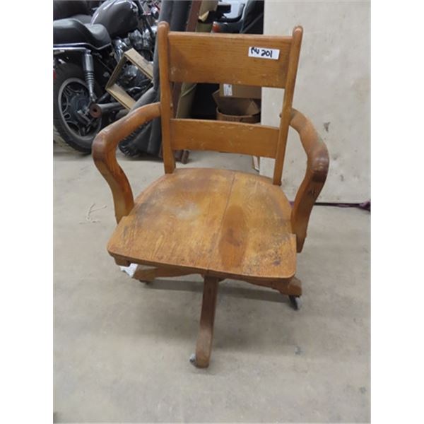 Wooden Swivel Office Chair