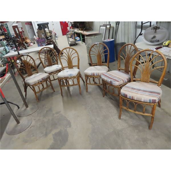 6 Matching Bamboo Sunroom Chairs