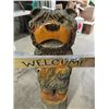 Image 2 : Wooden Carved Bear Ornament With Welcome Sign