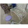 Image 2 : Wrought Iron Desk / Vanity W Stand Desk 29 " x 29" x 15"  & Stand 21" x 21:" x 15"