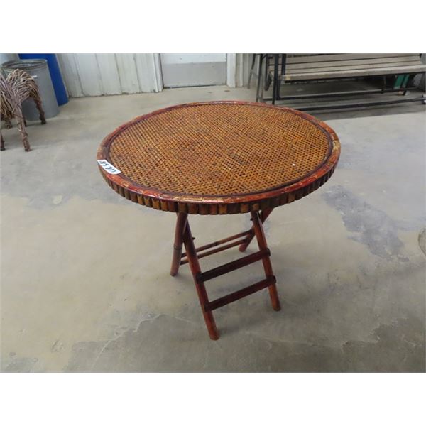Bamboo & Wicker  Folding Table 28"H & 28" RD