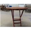 Image 2 : Bamboo & Wicker  Folding Table 28"H & 28" RD