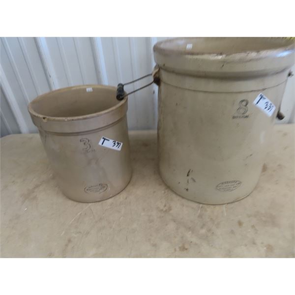 2 Medelta Crocks 1) 3 Gal & 1) 8 Gal