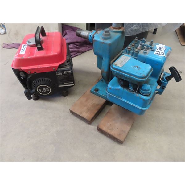 B & S 3 HP Gas Water Pump 2" &  Power Fist 950 Watt Generator- Not Working from Sitting