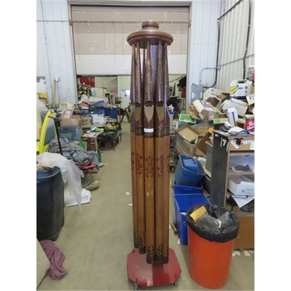 Unique Display From 1800's - 8 Pump Organ Pipes Mounted on Portable Stand