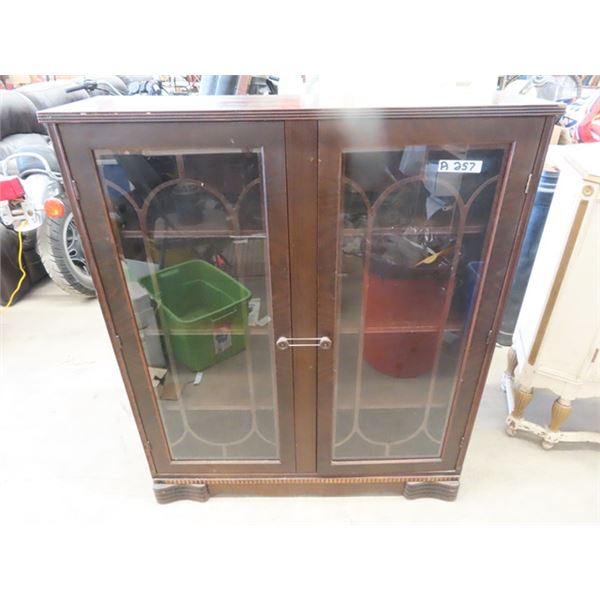 Mahogany 2 Door China Cabinet 47"H x 40"W x 12" D