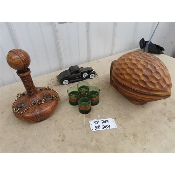 Nut Server, Decanter & Car Radio