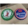 Image 1 : 2 Metal 16" Rd Signs 1) Alexander Keiths 1) Corona Extra
