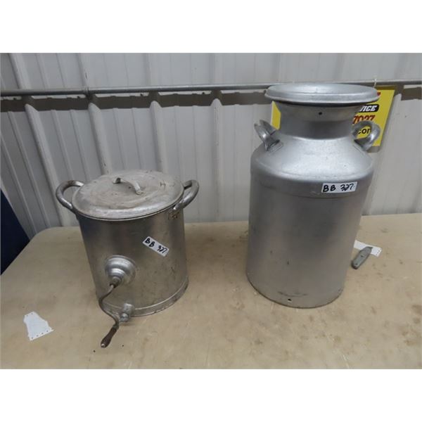 Cream Can & Metal Butterchurn