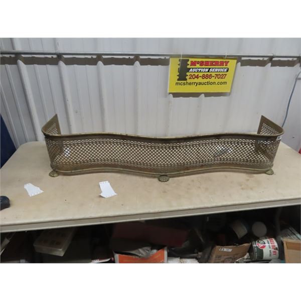 Brass Fire Place Guard, 50" W