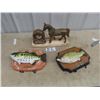 Image 1 : Horse Mantle Clock, (Poor Cond) & 2 Talking Fish Wall Ornaments