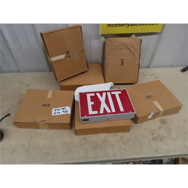 6 New Exit Lights 7.5" x 12"