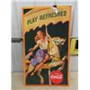 Image 1 : 1948 Coca Cola Carousel Girl Cardboard Sign 38" X 22.5"