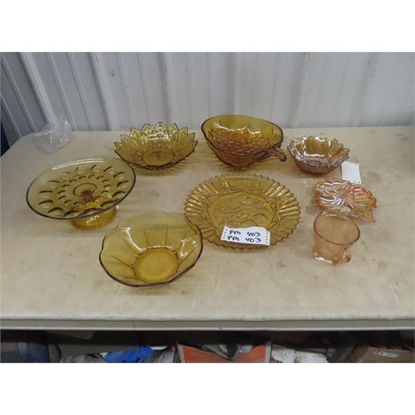 Colored Glassware, Trays, Bowls, & Servers