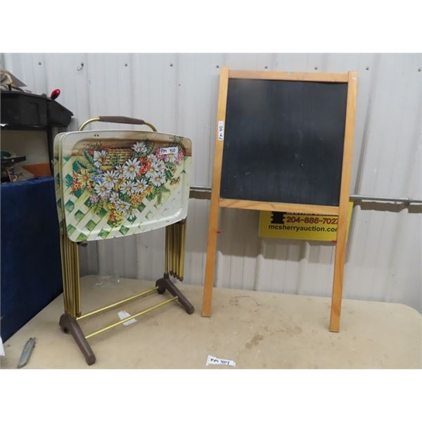 4 Metal TV Table/Stands & Menu Board