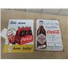 Image 1 : 2 Modern Metal Coca Cola Signs 12" x 16"