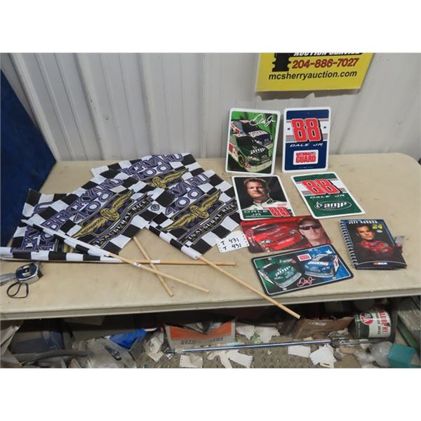 4 Indiapolis Speedway Flags, Nascar Signs License Plates & Book