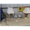 Image 1 : 2 Victoria Style Lamps, Lamp w Prisms, & 2 Stained Glass Wall Mount Light Fixtures