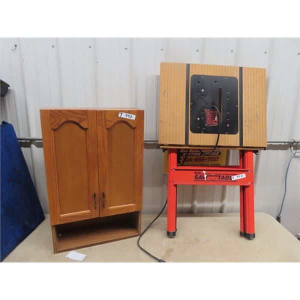 Oak Upper Shelf 31" x 20: x 8.5" & Saw Table