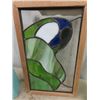 Image 2 : Dock Wood Painted & Stained Glass Picture 8" x 13.5"