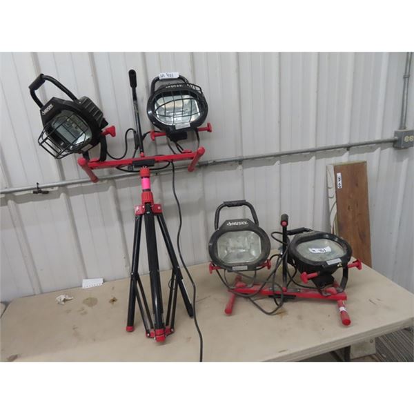 Husky Halogen Light- 1 is On Stand