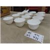Image 2 : Fostoric Milk Glass Pedestal Punch Bowl & 12 Glasses