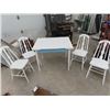 Image 1 : Painted Country Table w Side Pullout Leaves & 4 Chairs