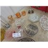 Image 2 : Carnival Glass , Cut Glass  w Silver Inlay, Barber Sterlizing Jar, Bowls, Trays & S & P