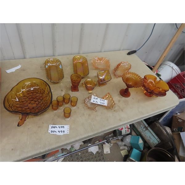 Carnival, Colored Glass, Blown Glass, Trays, Bowls, Centerpiece Plus More!