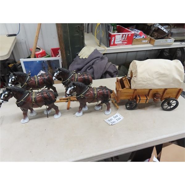 Clydesdale Horse & Wagon Ornament/Display Made to Scale